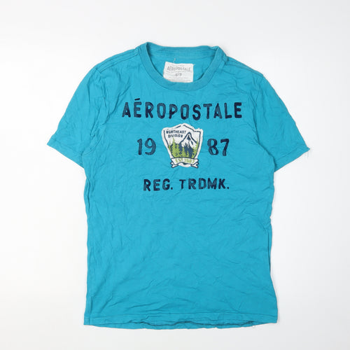 Aeropostale Men's Blue Graphic Print T-Shirt - Size S