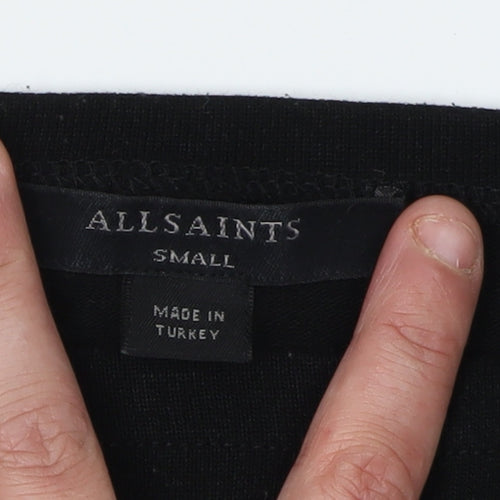 AllSaints Women's Black Basic Long Sleeve Top, Size S