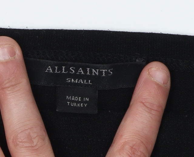 AllSaints Women's Black Basic Long Sleeve Top, Size S