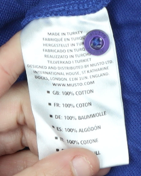 Musto Men's Blue Medium Cotton Polo Shirt