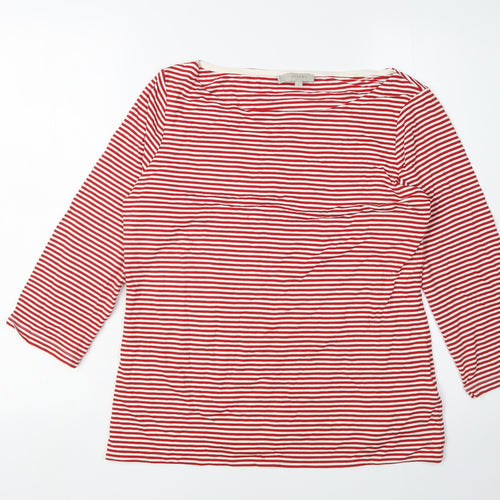 Hobbs Women’s Red Striped T-Shirt - Size L