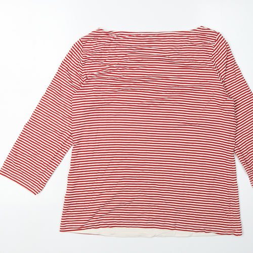 Hobbs Women’s Red Striped T-Shirt - Size L