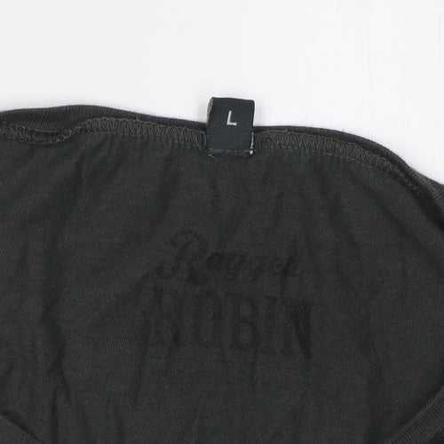 Roger Robin Black Unisex L Basic T-Shirt
