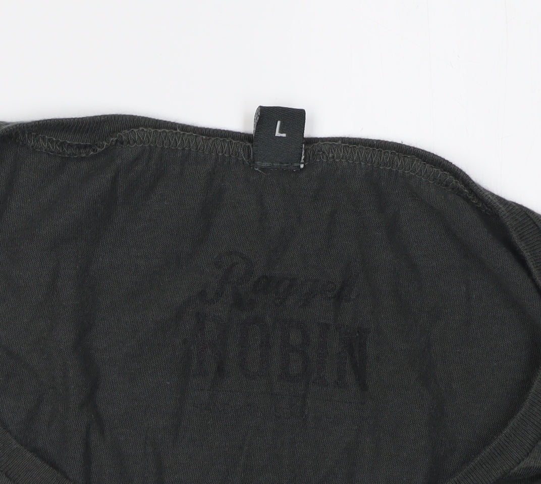 Roger Robin Black Unisex L Basic T-Shirt