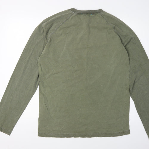 Nike Men's Green Long Sleeve Logo T-Shirt - Size L