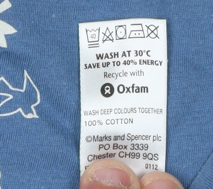 Marks and Spencer Women's Blue Bird T-Shirt Size 14