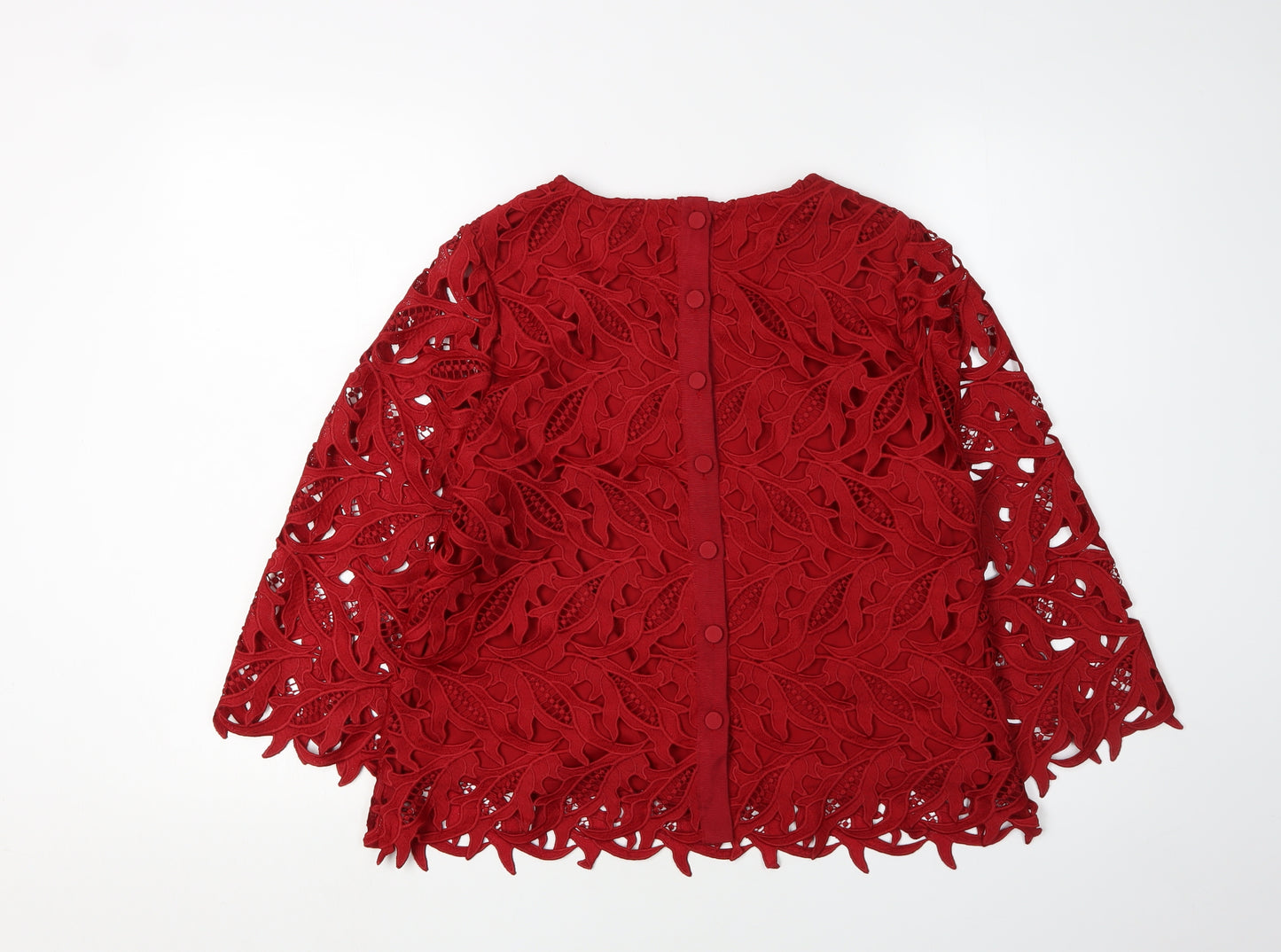 Marks and Spencer Women's Red Lace Tunic Blouse Size 10