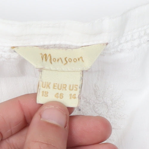 Monsoon Women's White Tunic Blouse Size 18