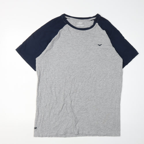 Threadbare Men's Grey XL Colourblock T-Shirt