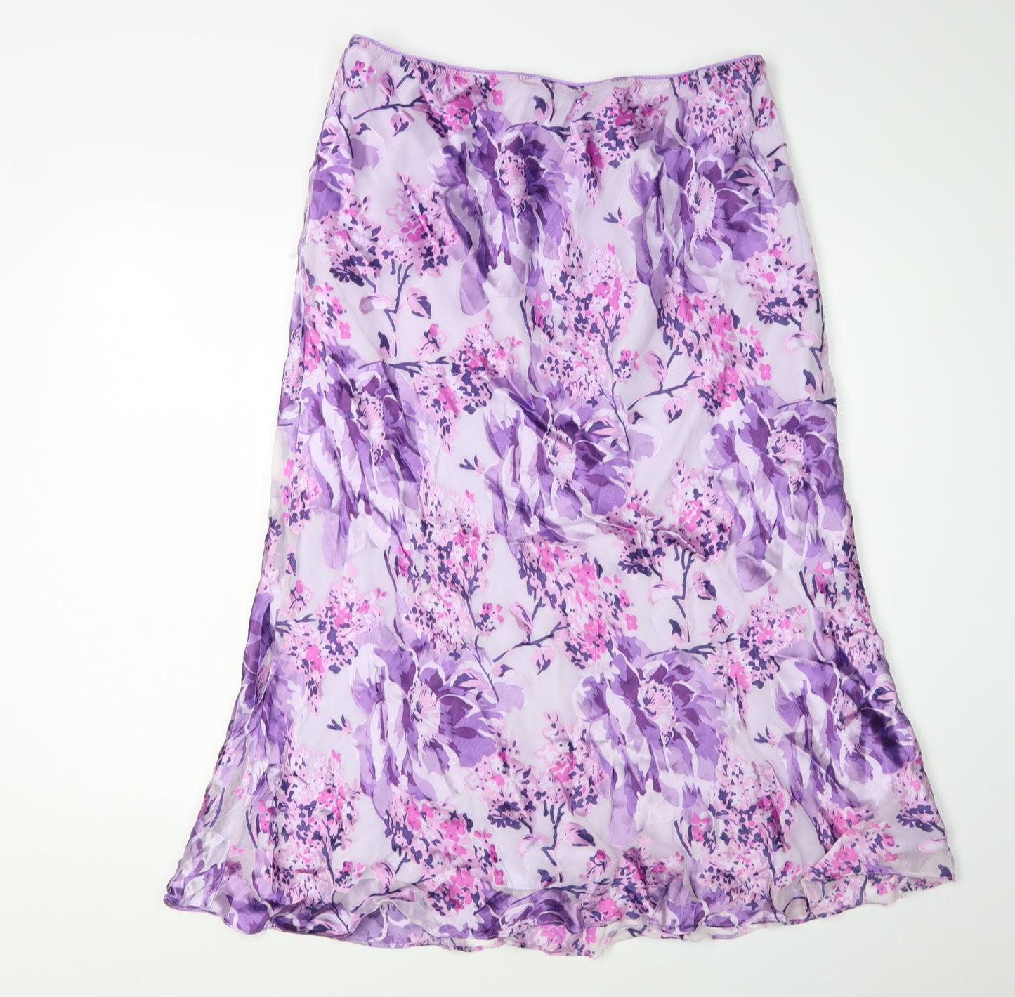 Jacques Vert Women's Purple Floral Skirt, Size 18