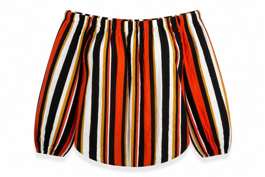 Front view of Select Women's Multicoloured Off the Shoulder Blouse