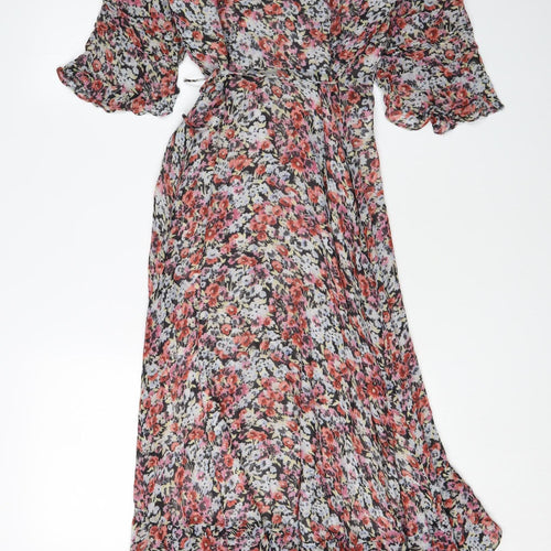 AllSaints Women's Multicoloured XS Viscose Wrap Dress