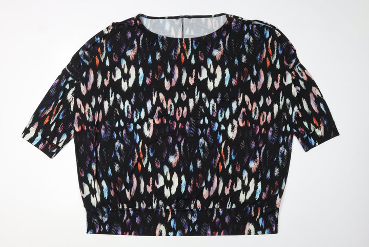 Roman Women's Black Multicoloured Tunic Size 22 Relaxed Fit