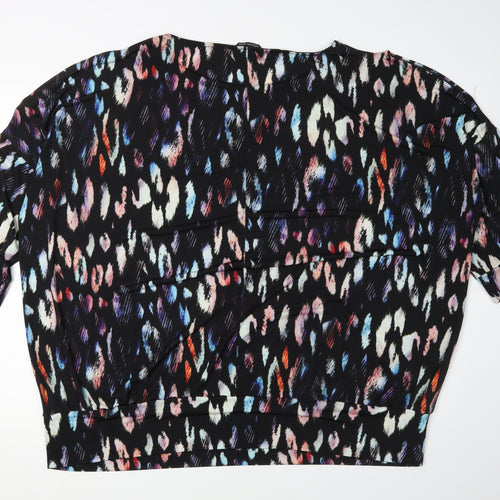 Roman Women's Black Multicoloured Tunic Size 22 Relaxed Fit