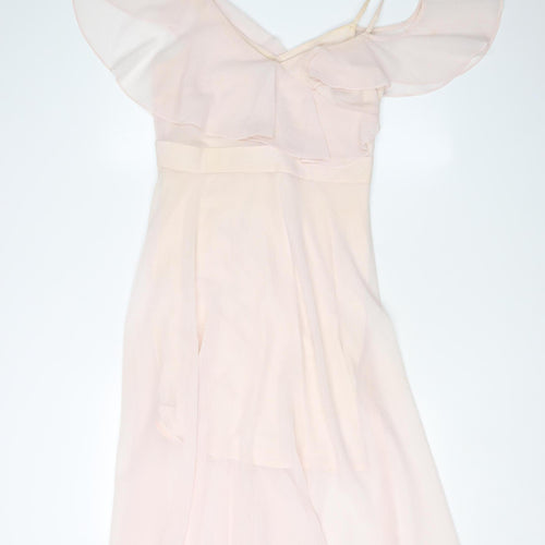 Coast Women Pink Fit & Flare Midi Dress 10