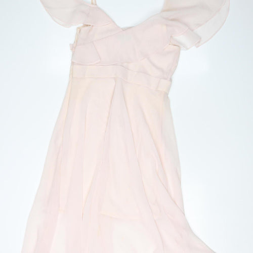 Coast Women Pink Fit & Flare Midi Dress 10
