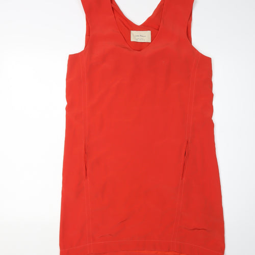 Zara Women's Red V-Neck Shift Dress L