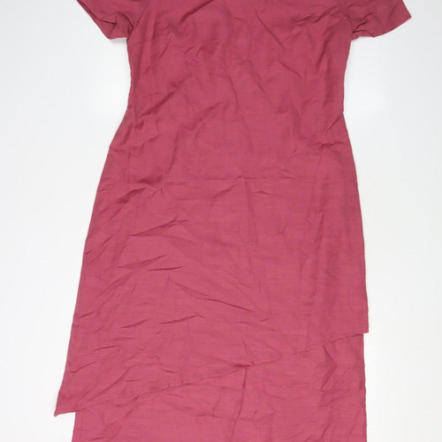 C&A Women's Pink Midi Shift Dress, Size 14
