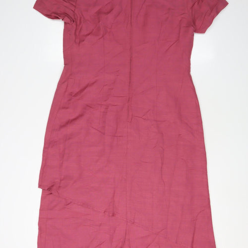 C&A Women's Pink Midi Shift Dress, Size 14