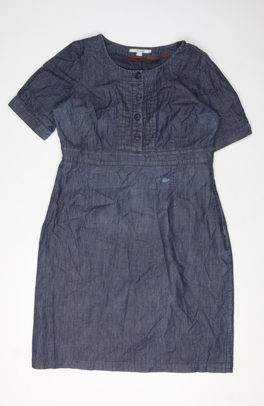 Boden Womens Blue Denim Shirt Dress Size 16