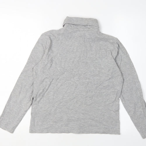 EWM Women's Grey Long Sleeve Roll Neck Top, Size 10-12