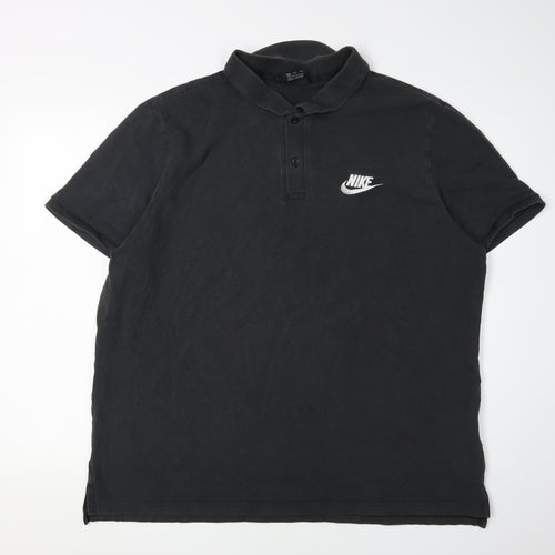 Nike Men's Black 2XL Polo Shirt with Logo