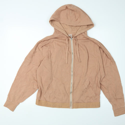 Calvin Klein Women Beige Full Zip Hoodie S Regular