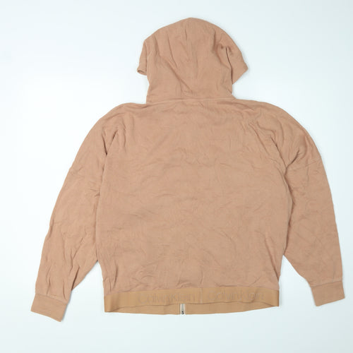 Calvin Klein Women Beige Full Zip Hoodie S Regular