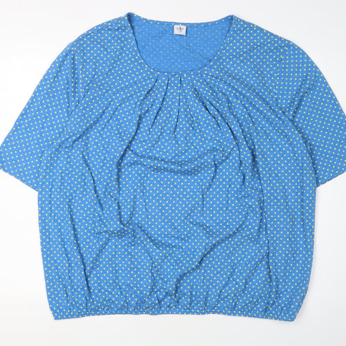Cotton Traders Women's Blue Polka Dot Blouse Size 20