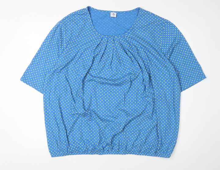 Cotton Traders Women's Blue Polka Dot Blouse Size 20