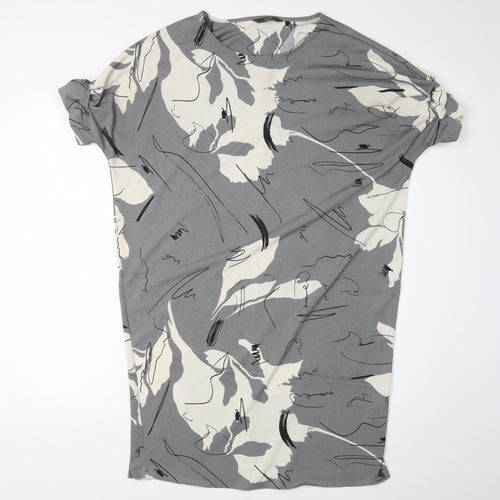 Next Women's Grey T-Shirt Dress, Size 10, Abstract Design