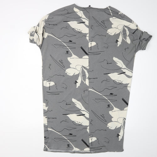 Next Women's Grey T-Shirt Dress, Size 10, Abstract Design