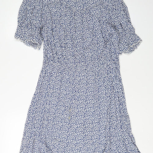 Marks and Spencer Women's Blue Floral A-Line Dress Size 12