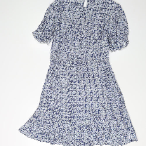 Marks and Spencer Women's Blue Floral A-Line Dress Size 12