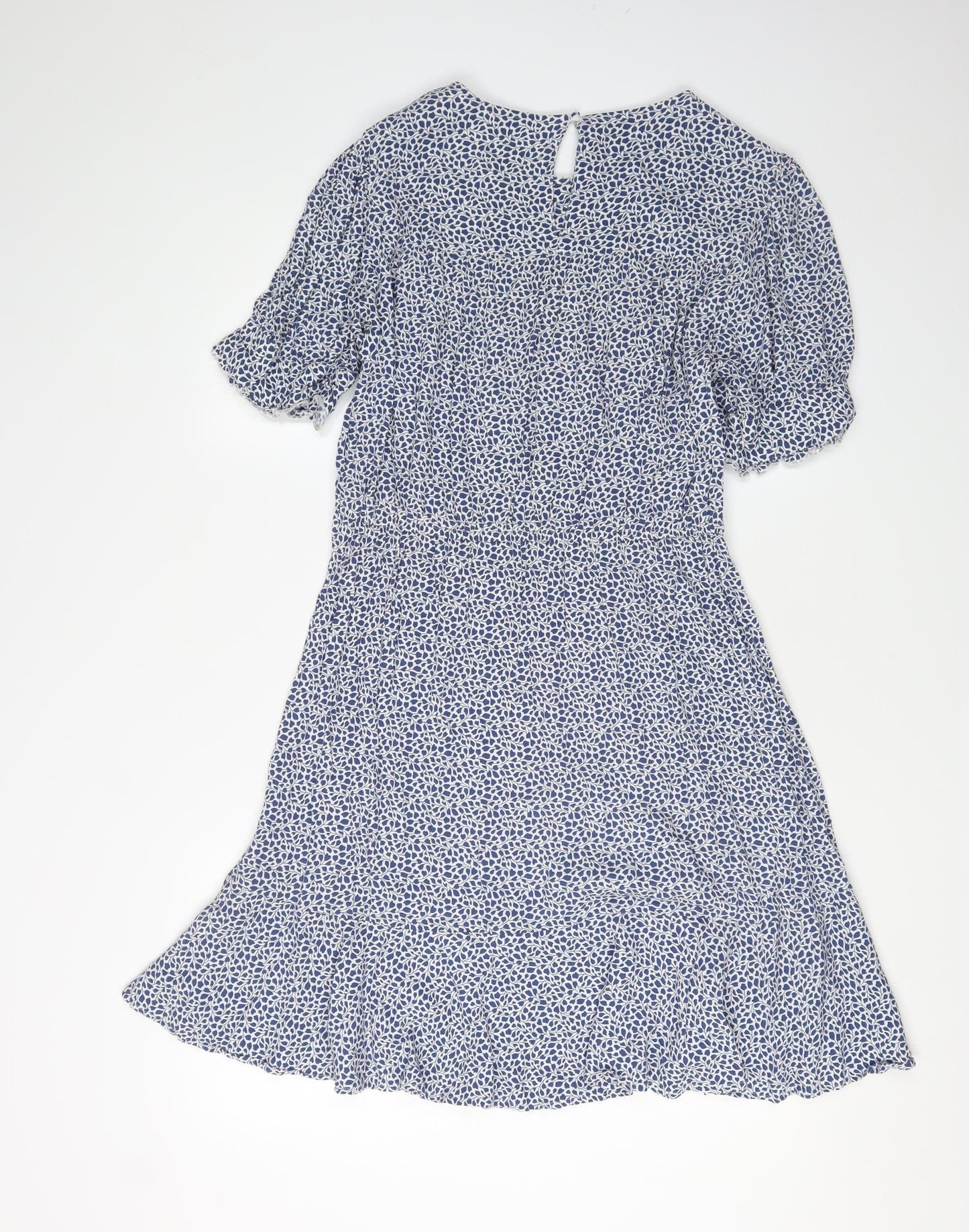 Marks and Spencer Women's Blue Floral A-Line Dress Size 12