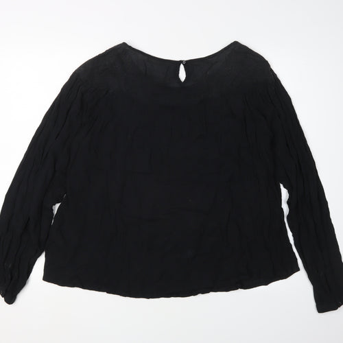Marks and Spencer Women's Black Embroidered Blouse Size 12