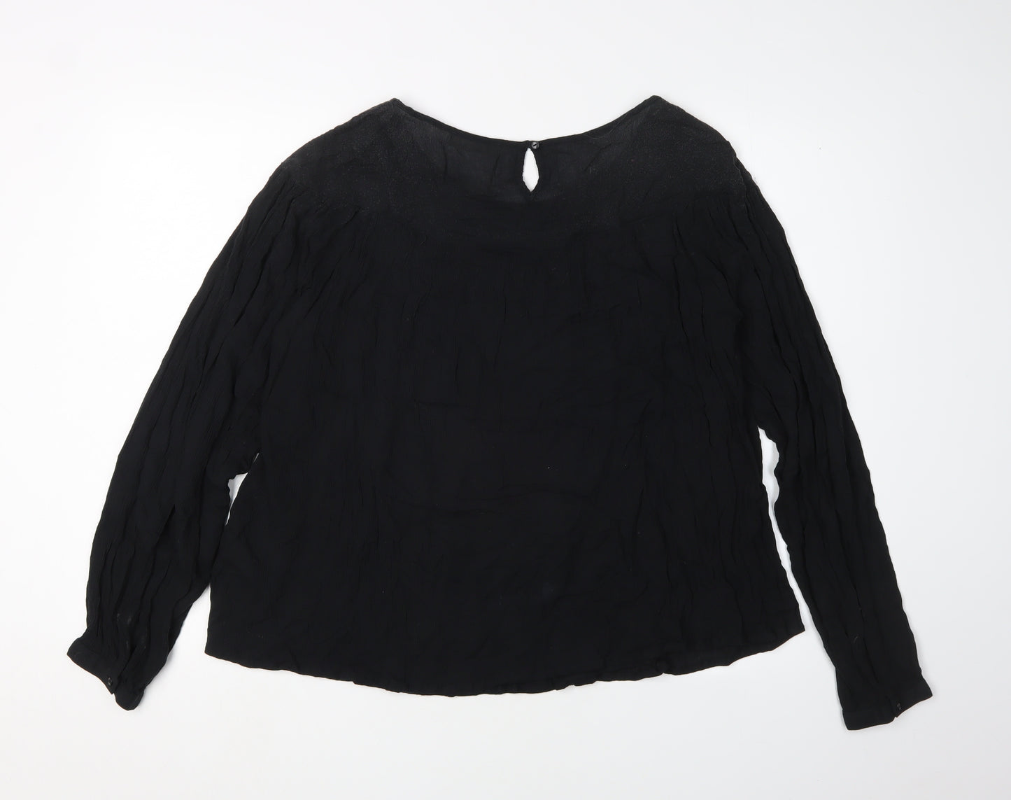 Marks and Spencer Women's Black Embroidered Blouse Size 12