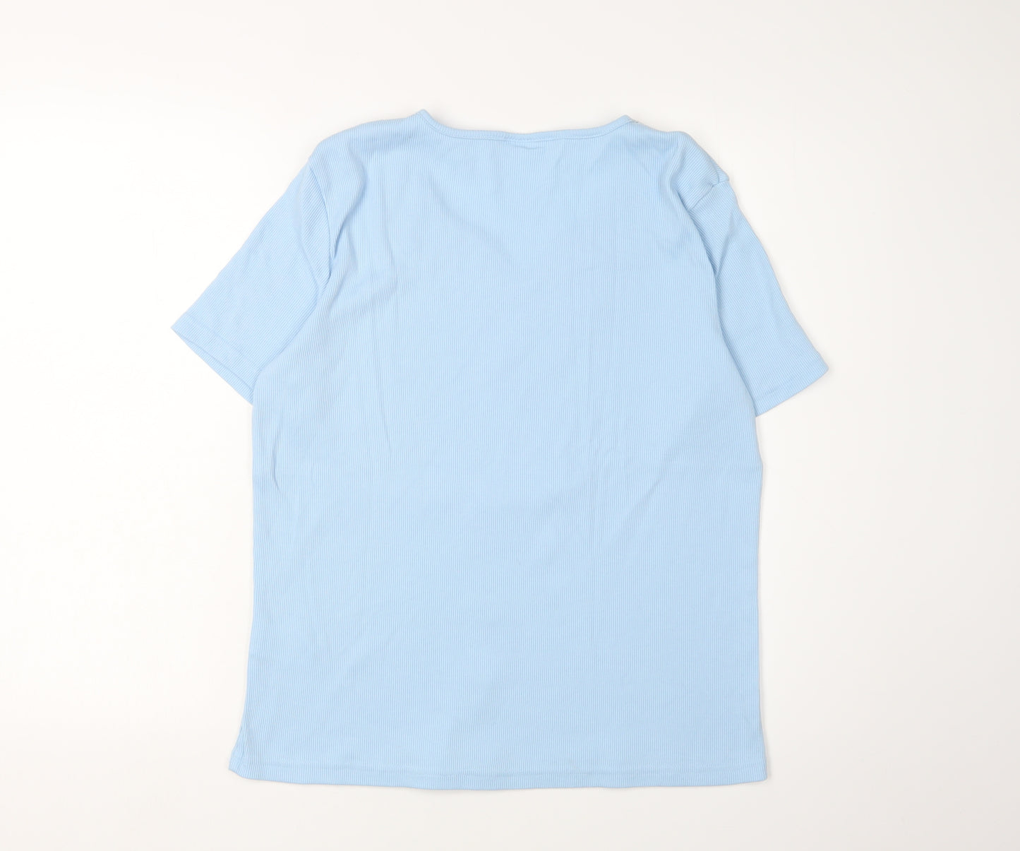Damart Women's Blue Lace V-Neck T-Shirt L