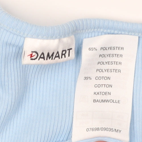 Damart Women's Blue Lace V-Neck T-Shirt L
