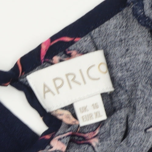 Apricot Women's Blue Floral Blouse, Size 16 - Summer Casual