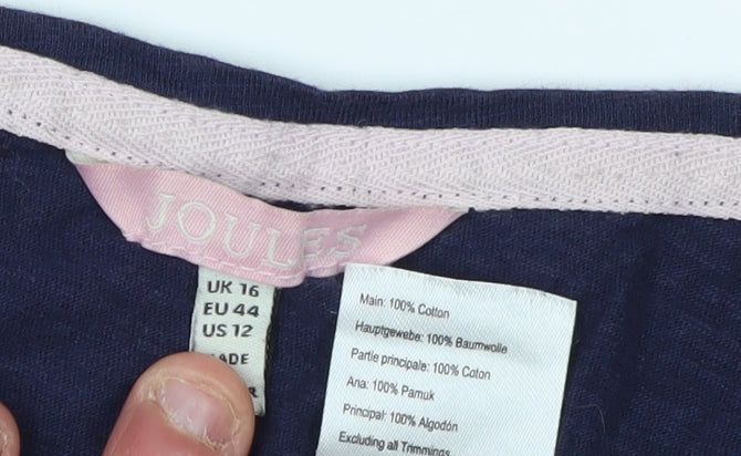 Joules Women's Blue Tank Top - Size 16, Scoop Neck