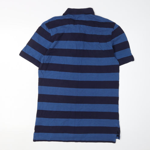 Gap Men's Blue Striped Slim Polo M