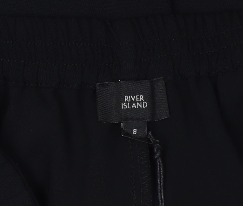 River Island Black Women's Paperbag Trousers Size 8