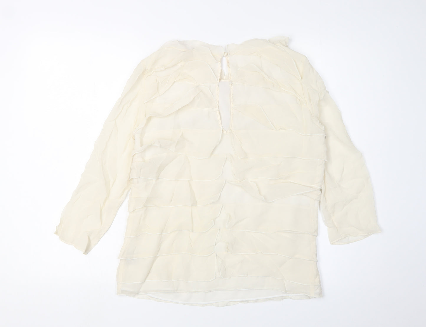 Reiss Ivory Silk Blouse, Women’s Size 10, Tunic Style