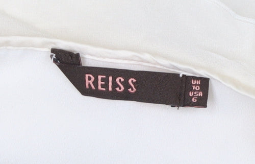 Reiss Ivory Silk Blouse, Women’s Size 10, Tunic Style