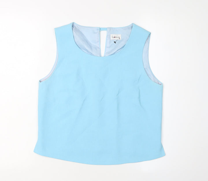 Libra Women's Blue Tank Top Size 12 Scoop Neck