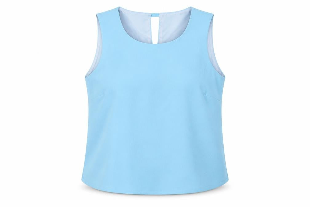 Front view of Libra Women's Blue Tank Top, size 12, Scoop Neck