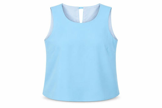 Front view of Libra Women's Blue Tank Top, size 12, Scoop Neck