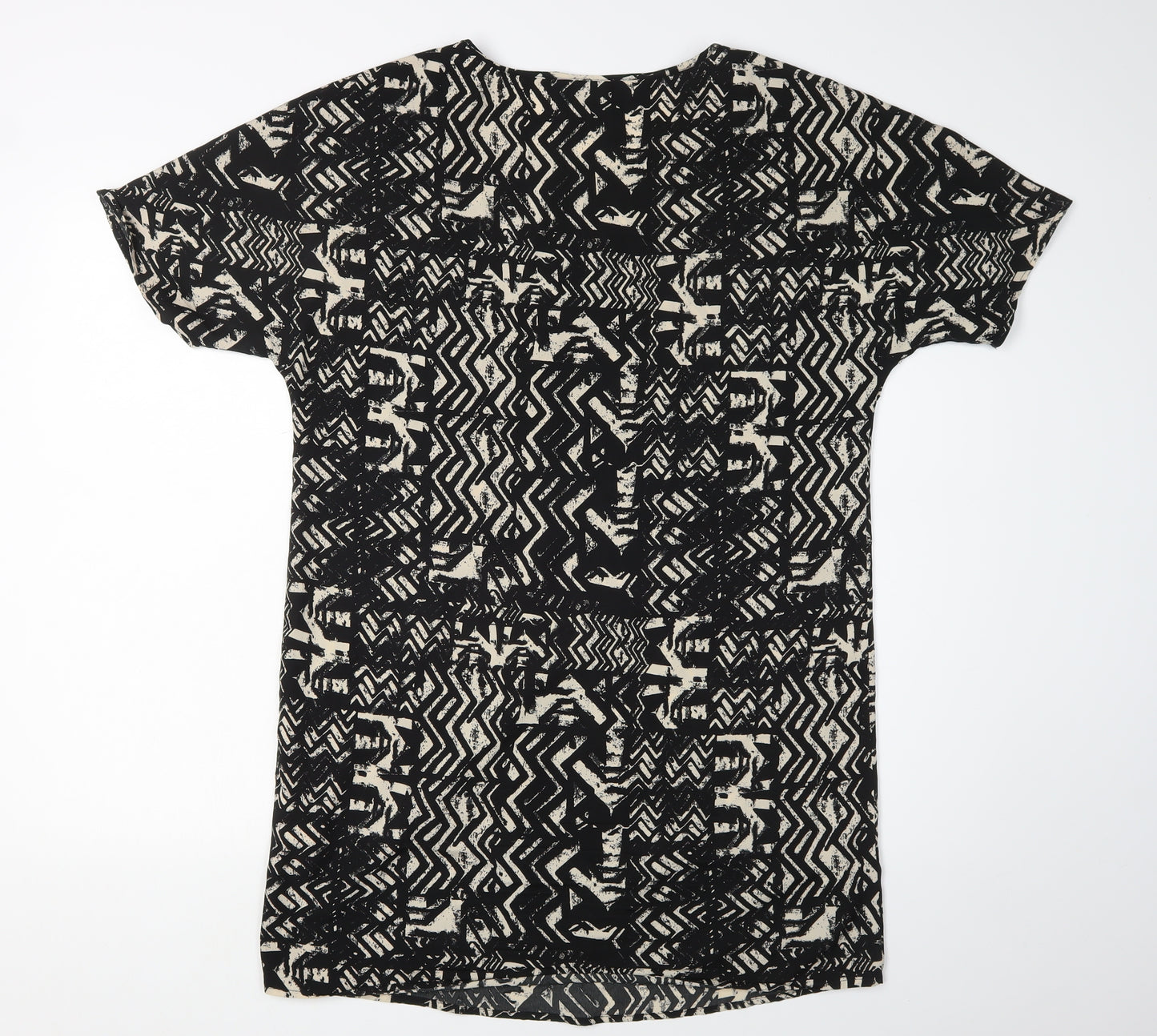 VILA Women's Black Geometric Shift Dress M