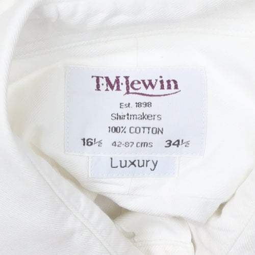 TM Lewin Men's White Long Sleeve Dress Shirt 16.5
